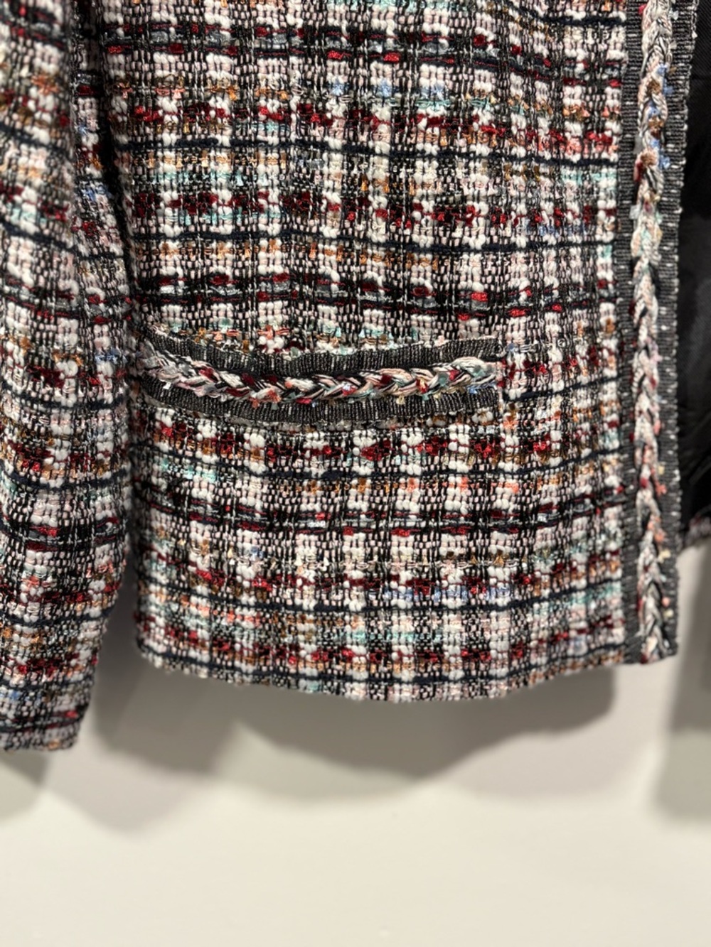 Talbots Multi-Color Tweed Collarless Jacket - Picture 3 of 8